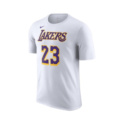 Nike T恤 Lakers NBA T-Shirt 男款 湖人隊 23號 Lebron James 白 紫 CV8529100