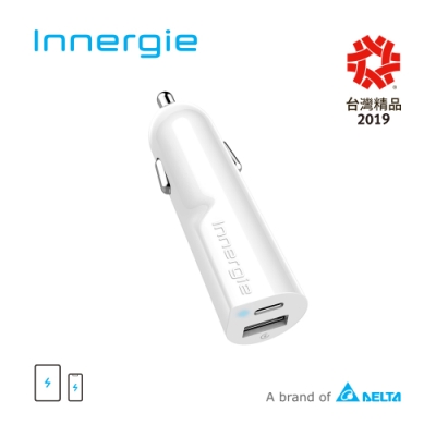 台達Innergie 30D - 30W 雙孔Type C+USB 極速 車充 充電器 車充