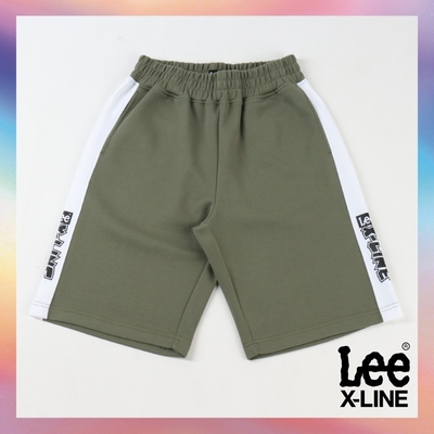 【X-LINE】Lee 男款 側邊條輕便休閒短褲 橄欖綠