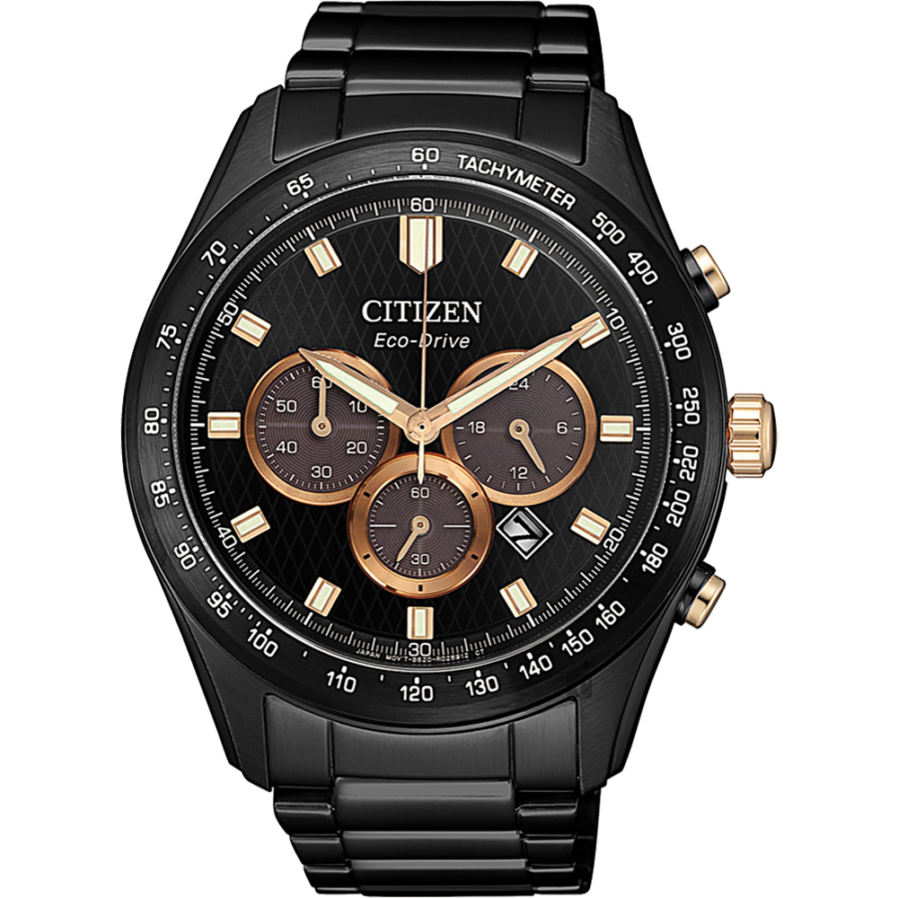 CITIZEN 星辰 亞洲限定光動能計時手錶-黑/43mm(CA4458-88E)