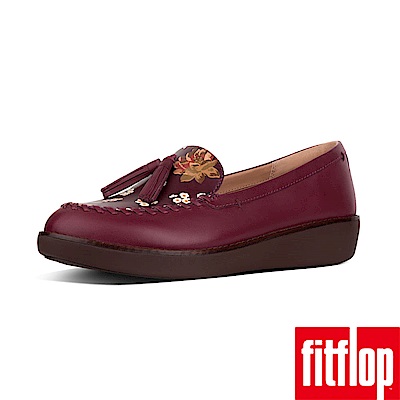 FitFlop PETRINA FLORAL MOCCASIN LOAFERS-紅