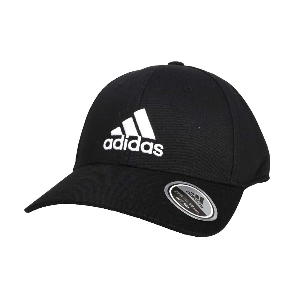ADIDAS 運動帽-純棉 遮陽 防曬 鴨舌帽 帽子 愛迪達 基本款 棒球帽 FK0891 黑白