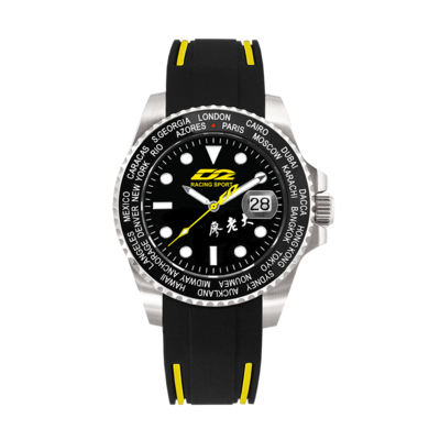 廖老大D2世界時區聯名運動潛水機械錶（888-B1）