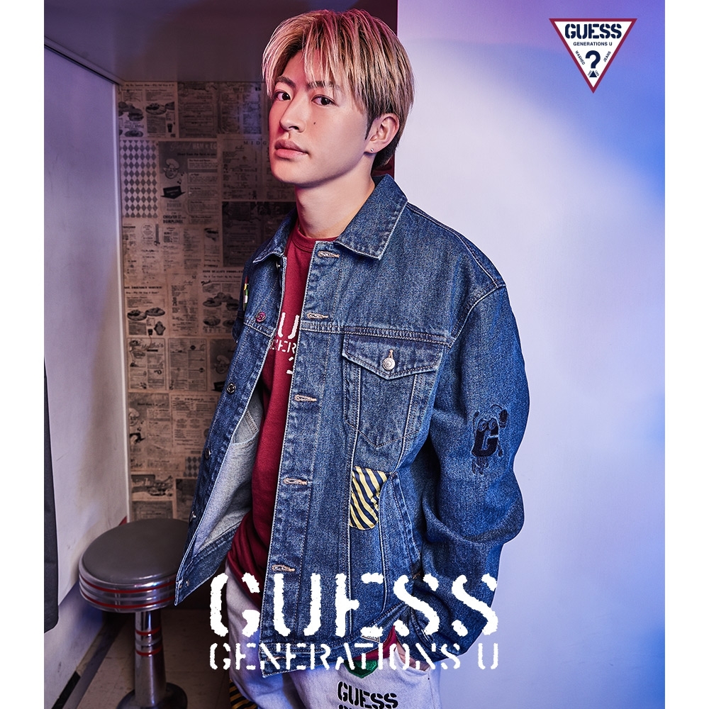 GUESS x GENERATIONS聯名男女同款俏皮手繪印圖LOGO短袖T恤-酒紅原價