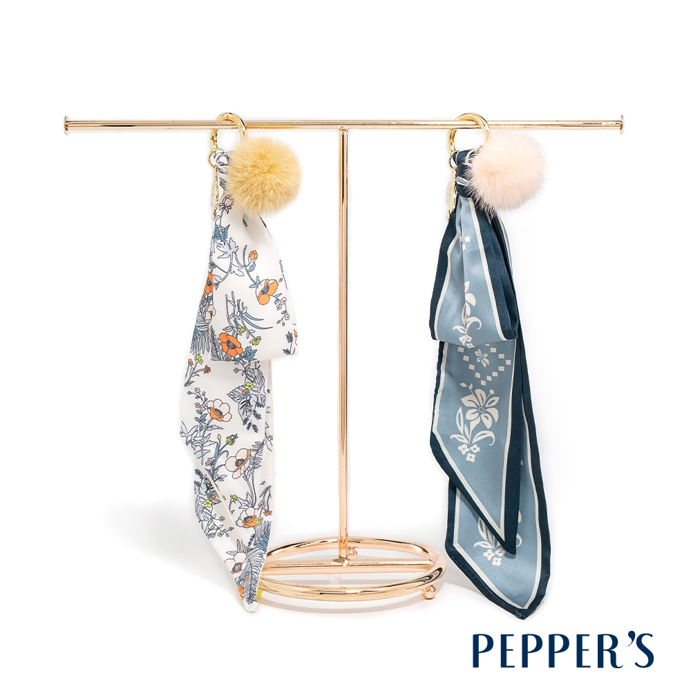 PEPPER'S LIFE 幾何絲巾啵啵球吊飾 - 2色