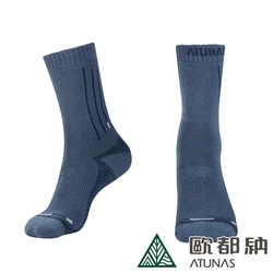 【ATUNAS 歐都納】中筒羊毛登山襪A1ASCC02N藍紫/吸濕排汗/抑菌除臭/保暖舒適厚底