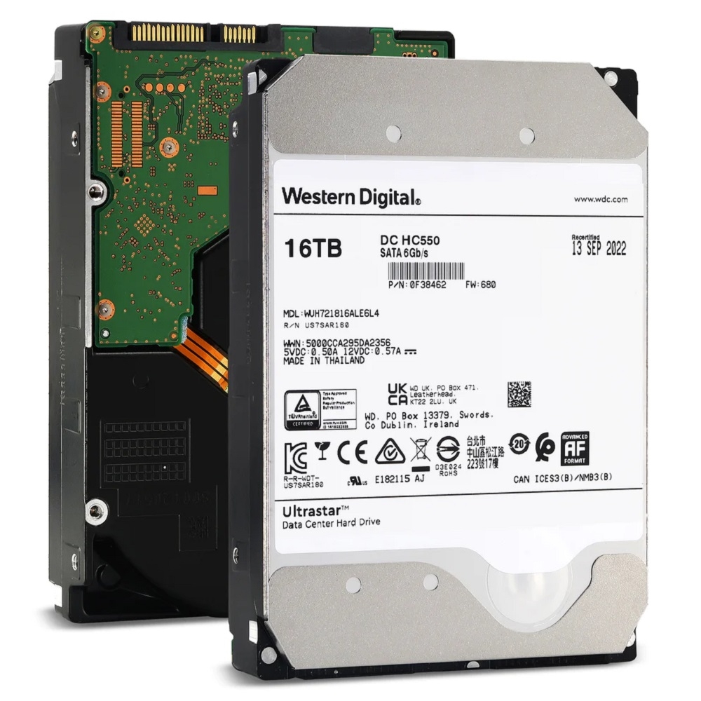 WD Ultrastar DC HC550 16 TB 3.5吋 7200轉 SATAⅢ 企業級硬碟 WUH721816ALE6L4