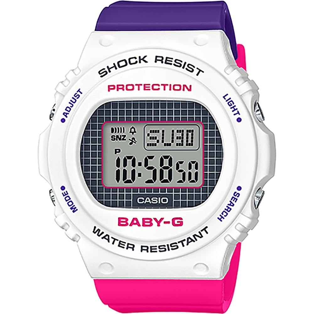CASIO 卡西歐 BABY-G 網球格紋手錶(BGD-570THB-7)
