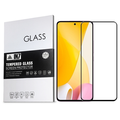 IN7 小米 12 Lite 5G (6.55吋) 高清高透光2.5D滿版9H鋼化玻璃保護貼-黑色
