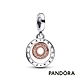 【Pandora官方直營】Pandora Signature Logo 雙色圓環吊飾-絕版品 product thumbnail 1