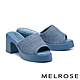 拖鞋 MELROSE 美樂斯 簡約日常純色美型高跟拖鞋－藍 product thumbnail 1