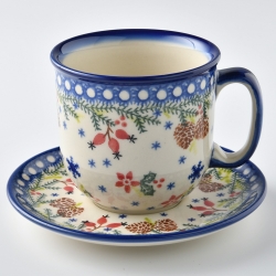 波蘭陶 初春遊樂園系列 咖啡杯盤組 250ml 波蘭手工製