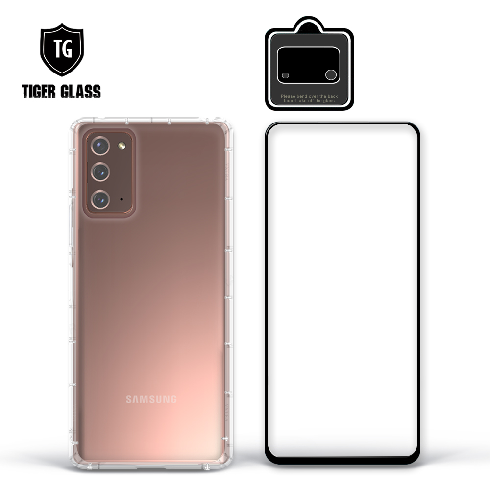 T.G Samsung Galaxy Note20 5G 手機保護超值3件組(透明空壓殼+鋼化膜+鏡頭貼)