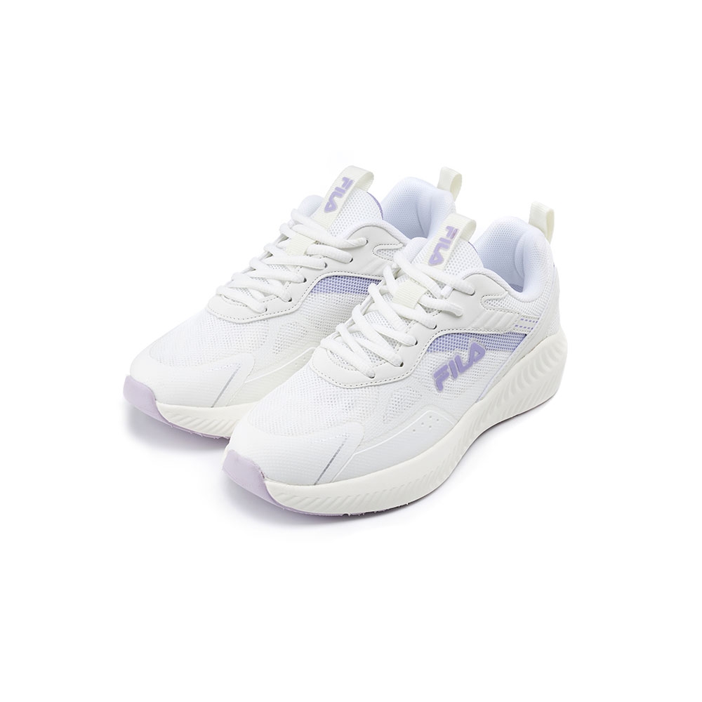 FILA 女性運動慢跑鞋-白/紫 5-J921W-119