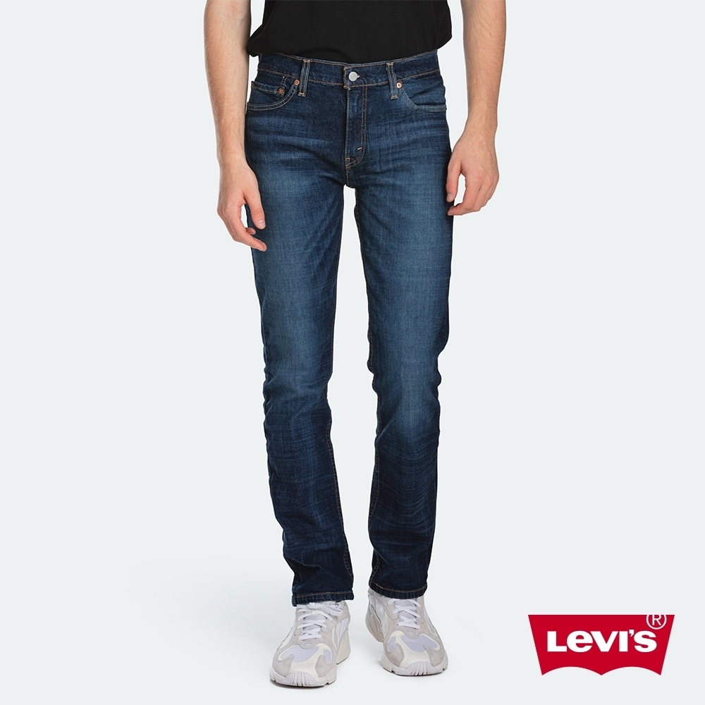 Levis 男款 511低腰修身窄管牛仔褲 深藍刷白 彈性布料