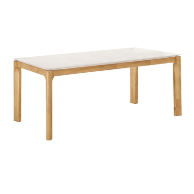 文創集 梅卡莉6尺岩板實木餐桌(不含餐椅)-180x90x75.3cm免組