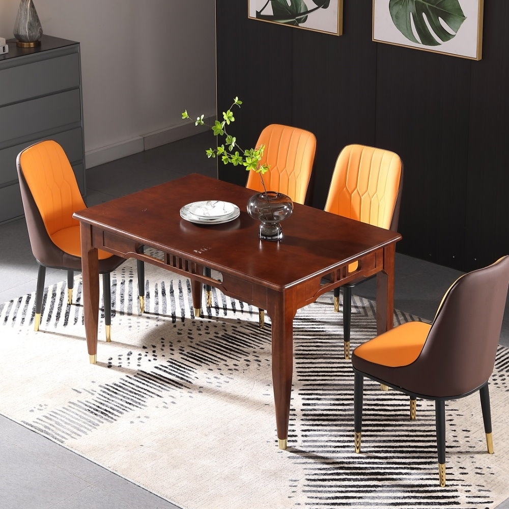 MUNA家居 柏曼4.3尺實木餐桌(1桌4椅) 130X80X75cm