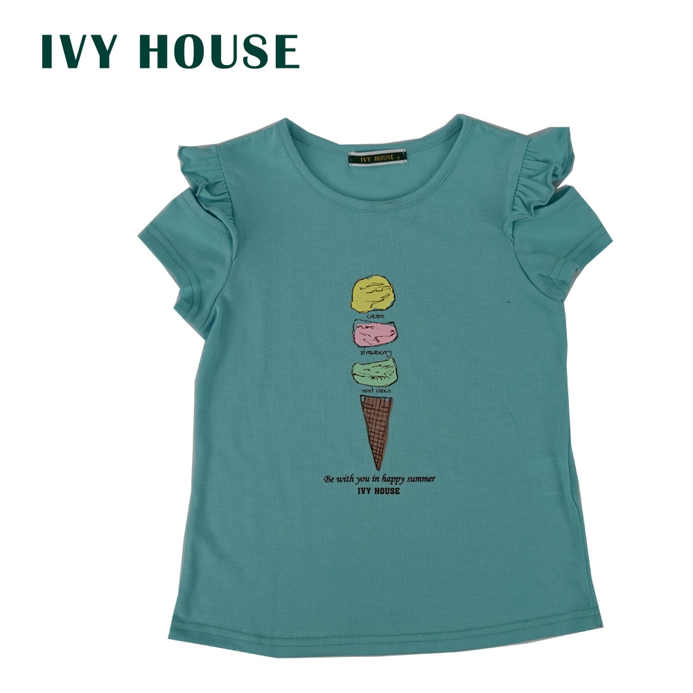 IVY HOUSE常春藤 抗紫外線涼感冰淇淋印花女童T恤231408(110cm~155cm)台灣製
