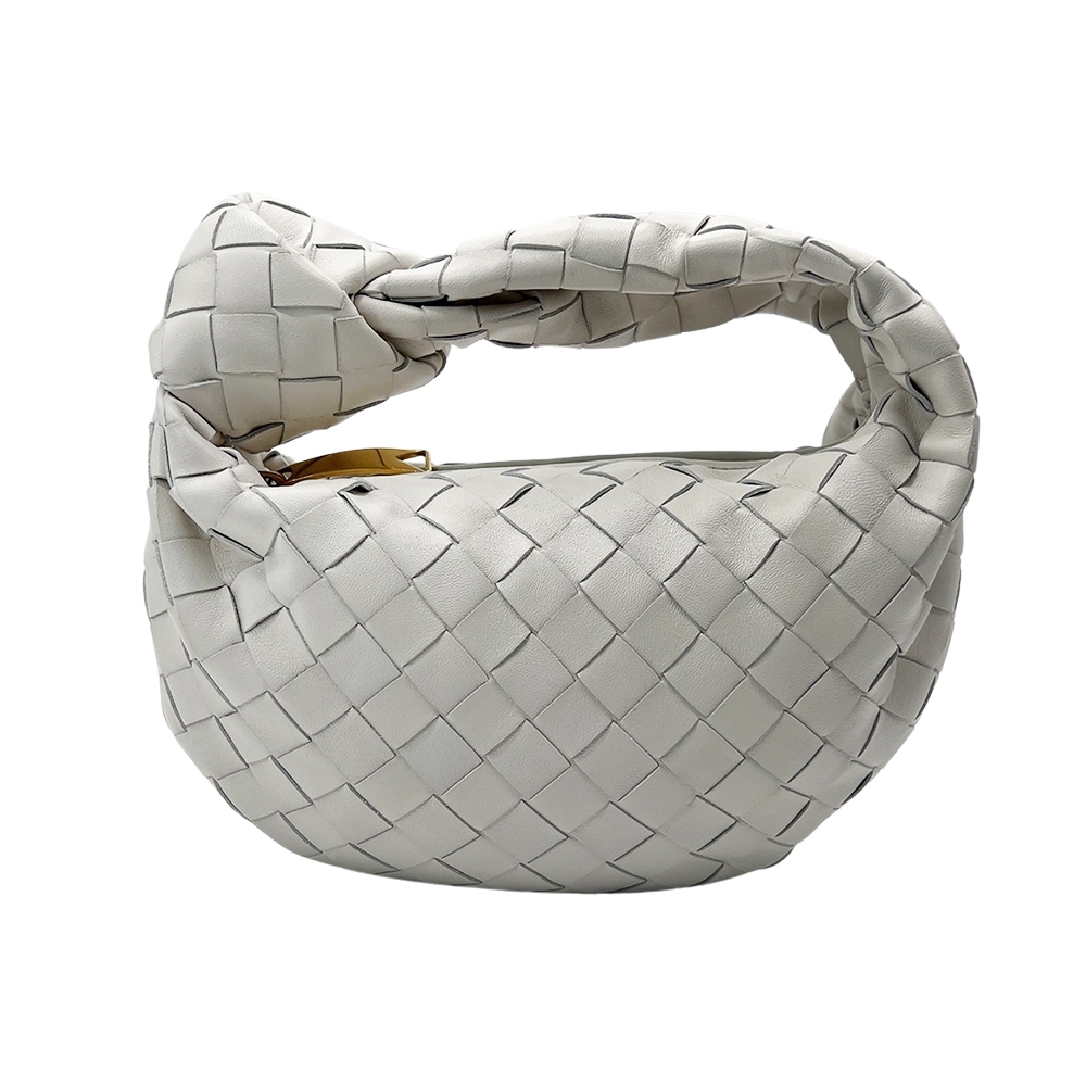 BOTTEGA VENETA Jodie 小羊皮寬編織迷你手提包(651876-白)