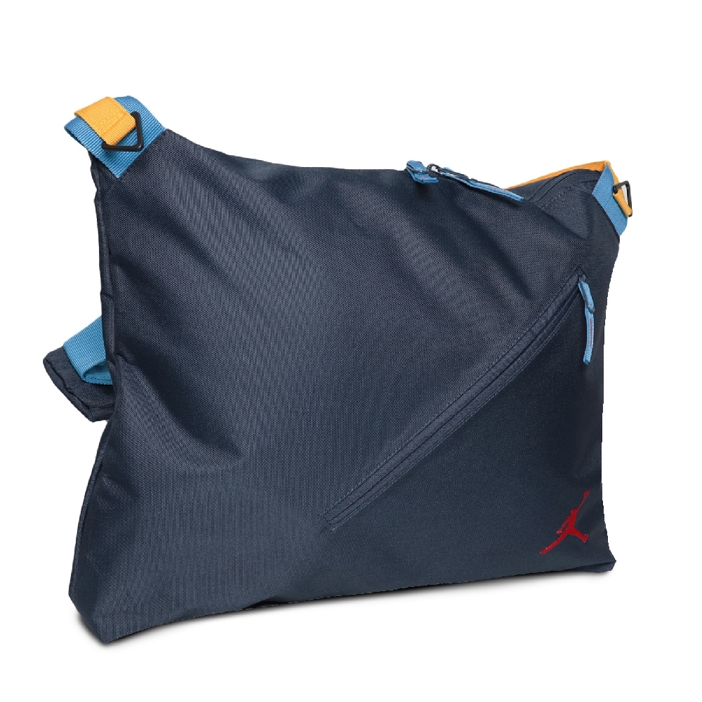 Nike 斜背包 Jordan Shoulder Bag 男款 喬丹 大容量 可調式背帶 附筆袋 藍 黃 JD2143008GS-003