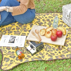 Life Plus Pic艾樂摩 折疊式防潑水多用野餐墊 (豹紋褐色)
