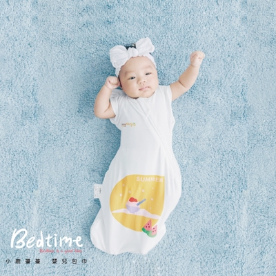 Mang Mang 小鹿蔓蔓涼感竹纖維Bedtime嬰兒包巾(白)