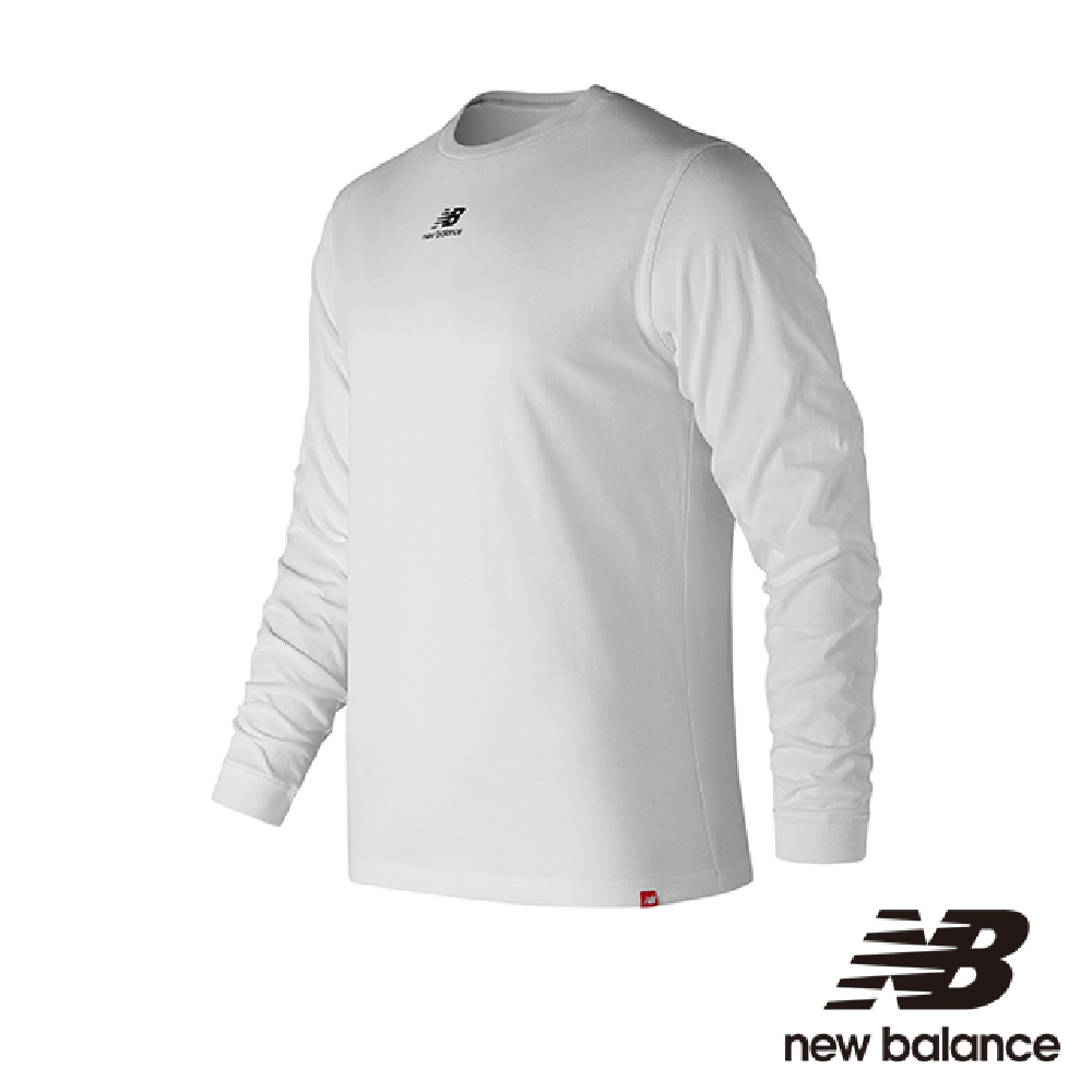 New Balance 棉質LOGO長袖T恤 AMT83537WT 男性 白色