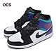 Nike 休閒鞋 Air Jordan 1 Mid 男鞋 黑 紫 AJ1 一代 喬丹 中筒 DQ8426-154 product thumbnail 1