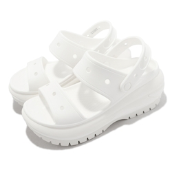 Crocs 涼鞋 Classic Mega Crush Sandal 男鞋 女鞋 白 光輪涼鞋 超厚底 卡駱馳 207989100