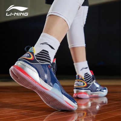 LI-NING 李寧 閃擊VII Premium 專業籃球比賽鞋 藏青藍/銀灰色 (ABAQ065-4)