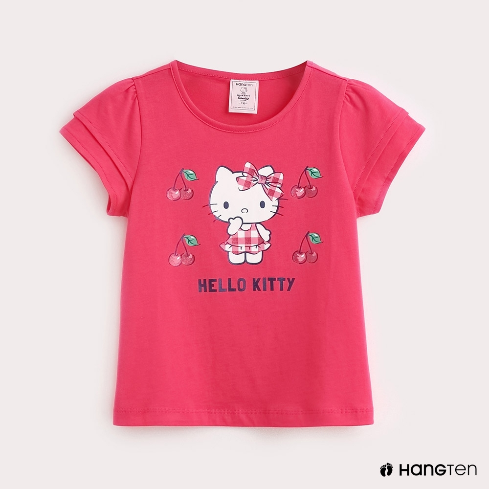 Hang Ten-Sanrio-童裝Hello Kitty圖樣印花T恤-桃紅