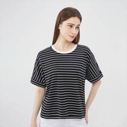 GIORDANO 女裝蝙蝠袖短袖上衣 Black&White系列 - 10 條紋黑