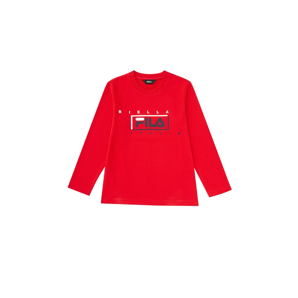 FILA KIDS 童長袖圓領上衣-紅色 1TEX-8900-RD