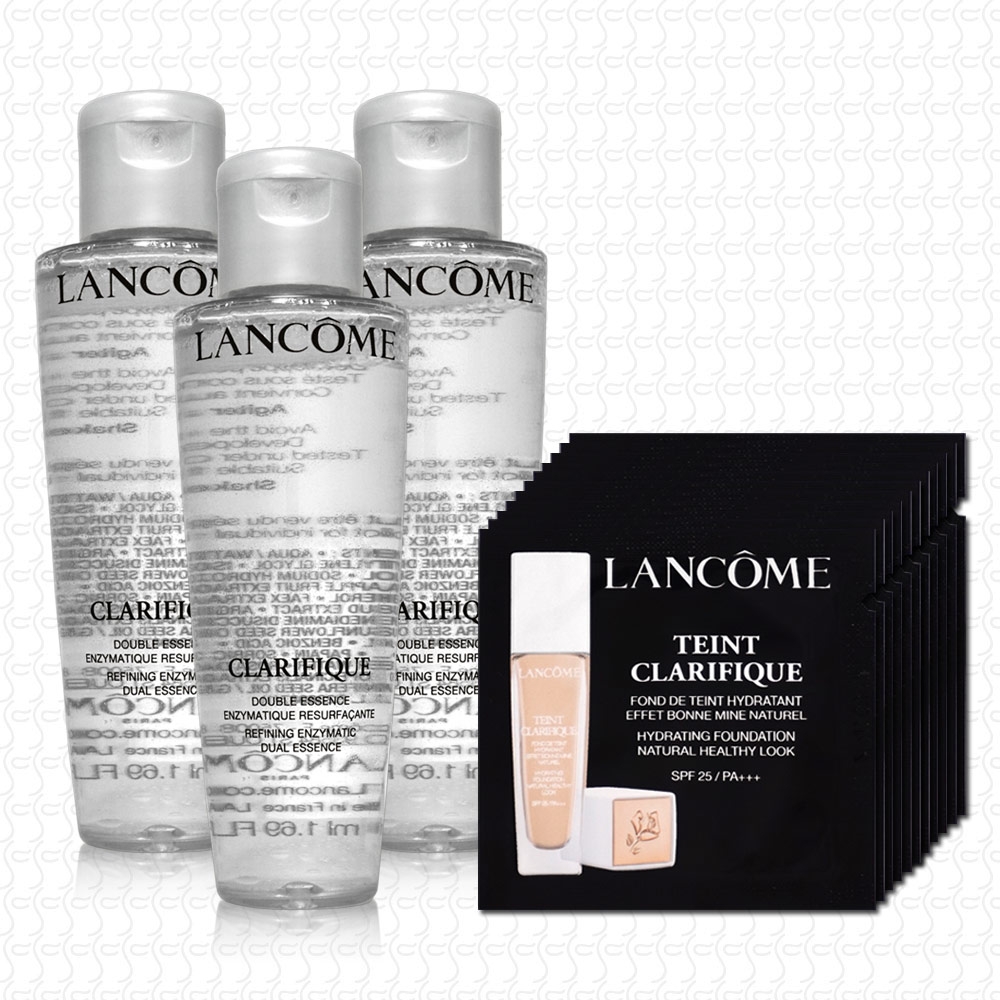 LANCOME蘭蔻 超極光活粹晶露50mlx3+超極光精華水粉底1mlx12