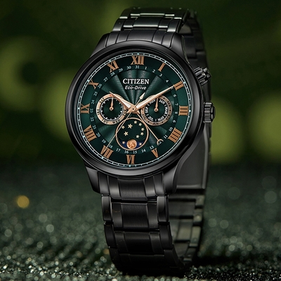 CITIZEN星辰 GENT S系列 亞洲限定 光動能月相腕錶 母親節 禮物 42mm/AP1055-87X