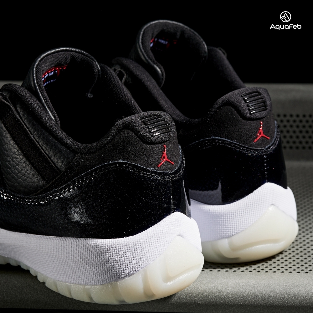 Nike Jordan 11 Retro Low 72-10 男鞋黑色漆皮摔花皮革大魔王AJ11 低筒