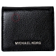 MICHAEL KORS JET SET銀字LOGO荔枝紋皮革短夾-黑/展示品 product thumbnail 1