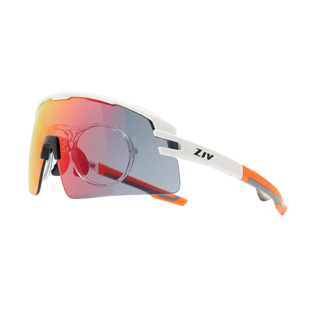ZIV 運動太陽眼鏡 TANK RX系列/消光白色框霧橘腳-灰片電黑紅多層鍍膜#B114 042#151