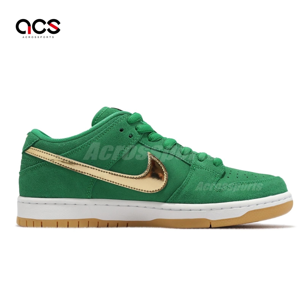 Nike SB Dunk Low Pro 男鞋女鞋金勾麂皮St Patrick Day 綠金BQ6817-303