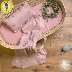 德國Lassig-有機棉嬰兒毯-玫粉彩點