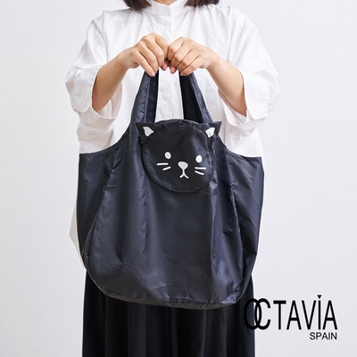 OCTAVIA8 - 黑貓收納隨身購物袋- CAT黑