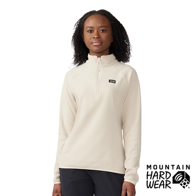 【Mountain Hardwear】Microchill 1/4 Zip Pullover W 保暖刷毛立領半拉長袖排汗衣 女款 貝殼白 #2048281