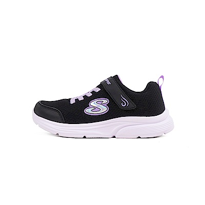 Skechers Wavy Lites [303522LBLK] 童鞋 休閒鞋 運動 休閒 緩震 魔鬼氈 舒適 黑