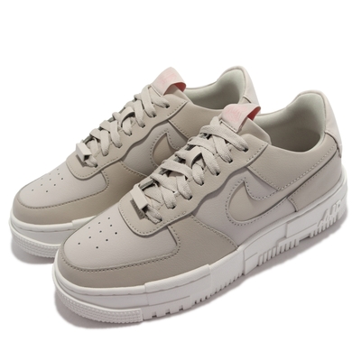 Nike 休閒鞋 AF1 Pixel 運動 穿搭 女鞋 鏤空logo設計 皮革鞋面 舒適避震 灰 白 CK6649-104