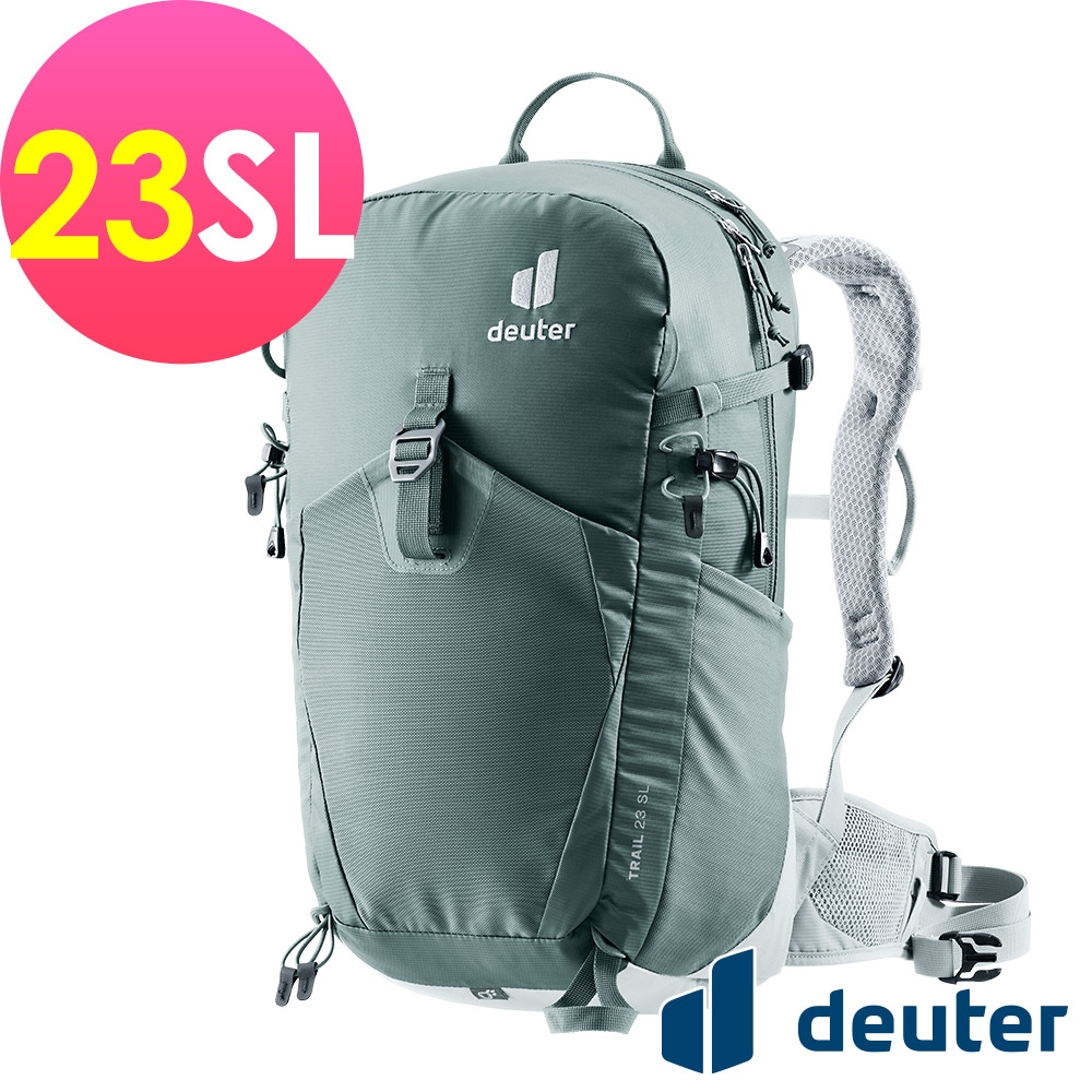 【deuter 德國】TRAIL 23SL輕量拔熱透氣背包3440424灰/單日健行登山包/日常休閒旅遊包*