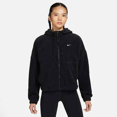 NIKE 外套 女款 運動連帽外套 AS W NK ONE TF FZ HOODIE POLAR 黑 FB5639-010