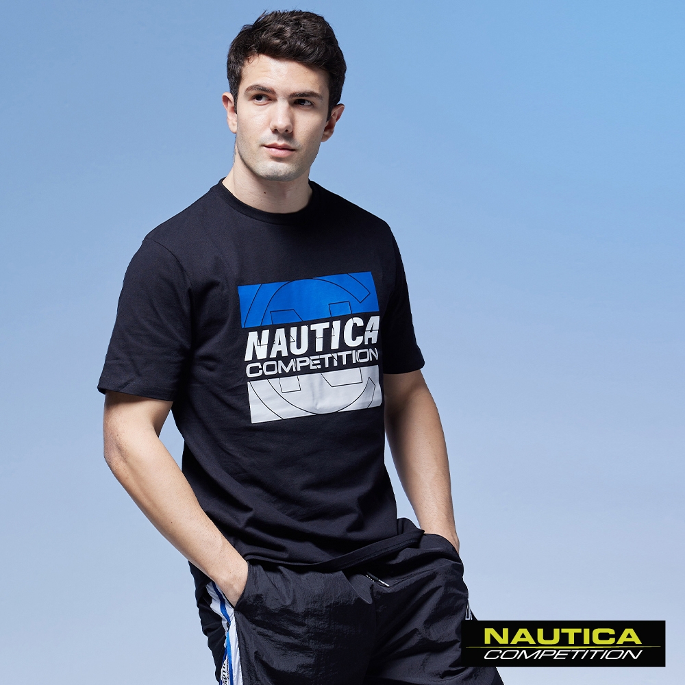 Nautica 男裝 COMPETITION簡約撞色LOGO短袖T恤-黑