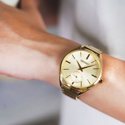SEIKO精工 CS 50 周年紀念款小秒針女錶 送禮推薦-35mm (SRKZ50P1)_SK045