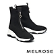 休閒鞋 MELROSE 美樂斯 率性俐落拉鍊造型飛織布高筒厚底休閒鞋－黑 product thumbnail 1