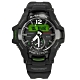 G-SHOCK CASIO 太陽能 藍牙連線 雙顯 防水 橡膠手錶-黑綠色/49mm product thumbnail 1